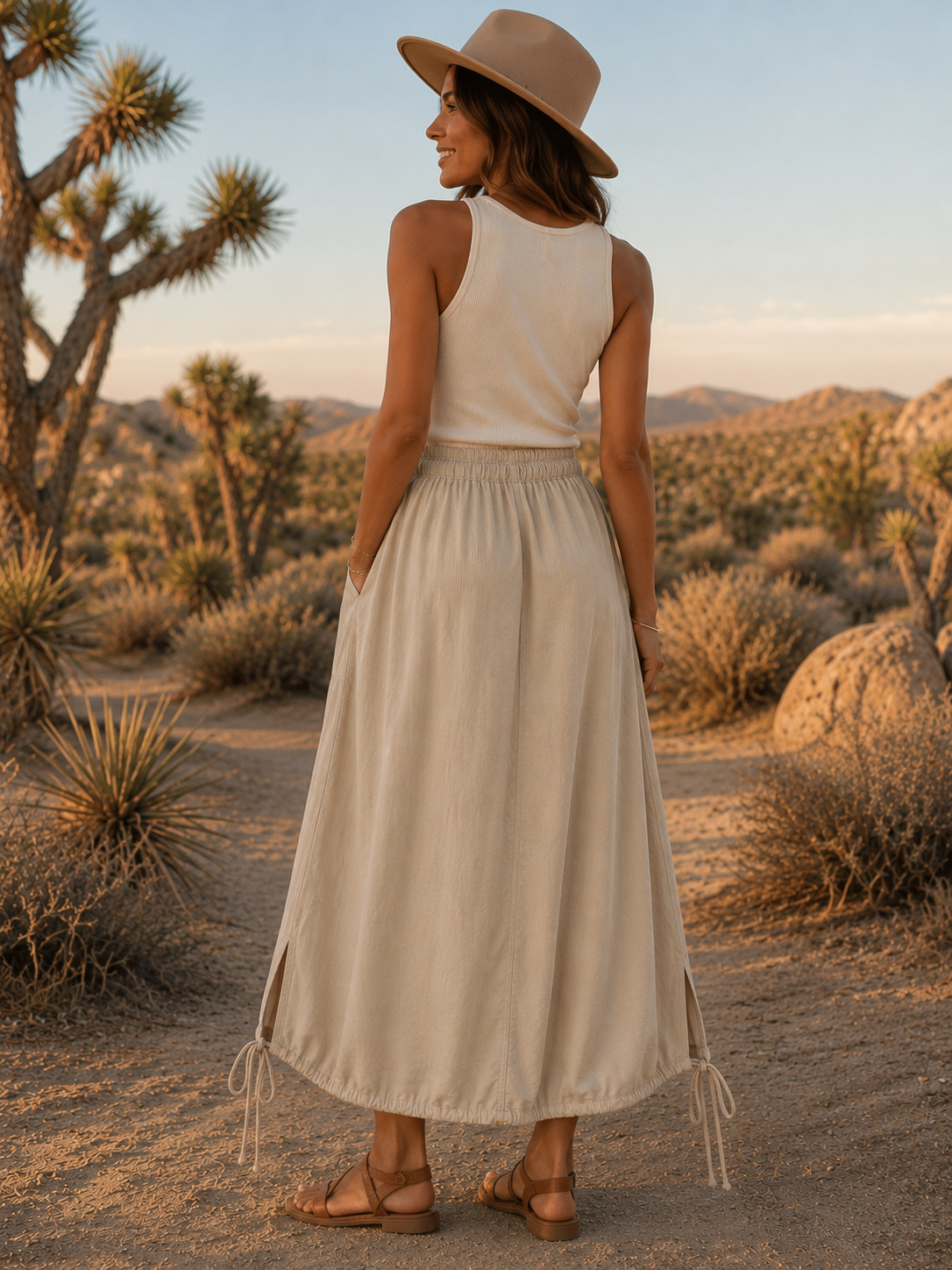 Desert Breeze Drawstring Maxi Skirt
