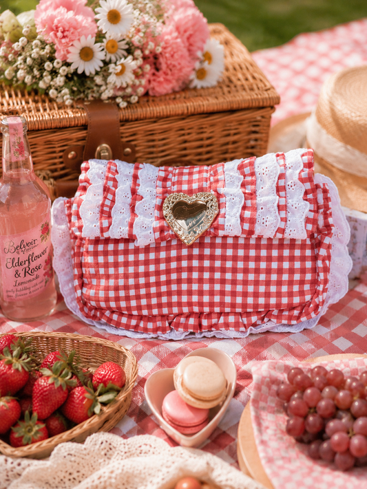 Red & White Gingham Picnic Purse