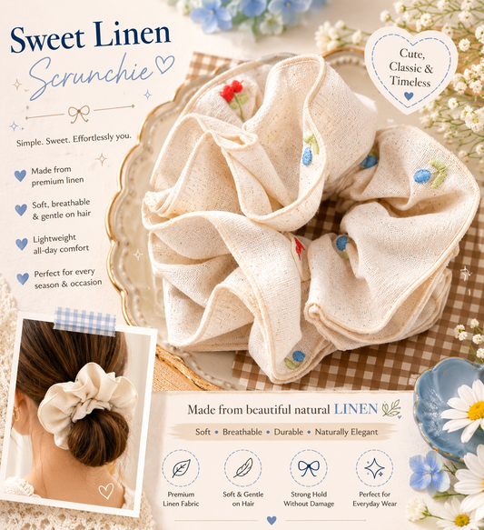 Linen Farmers Market Scrunchie