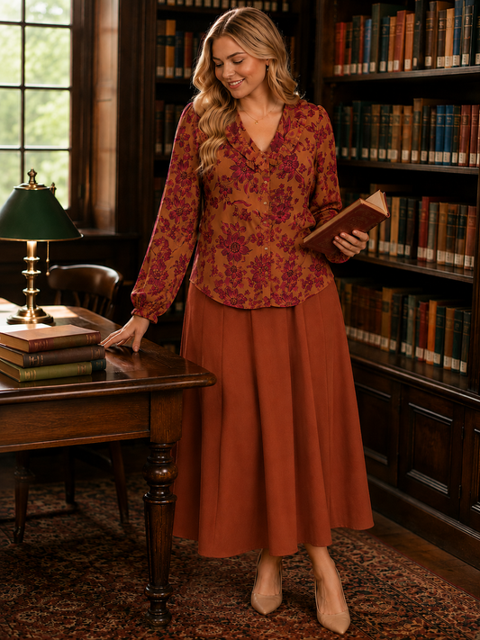 Autumn Chapters Floral Blouse