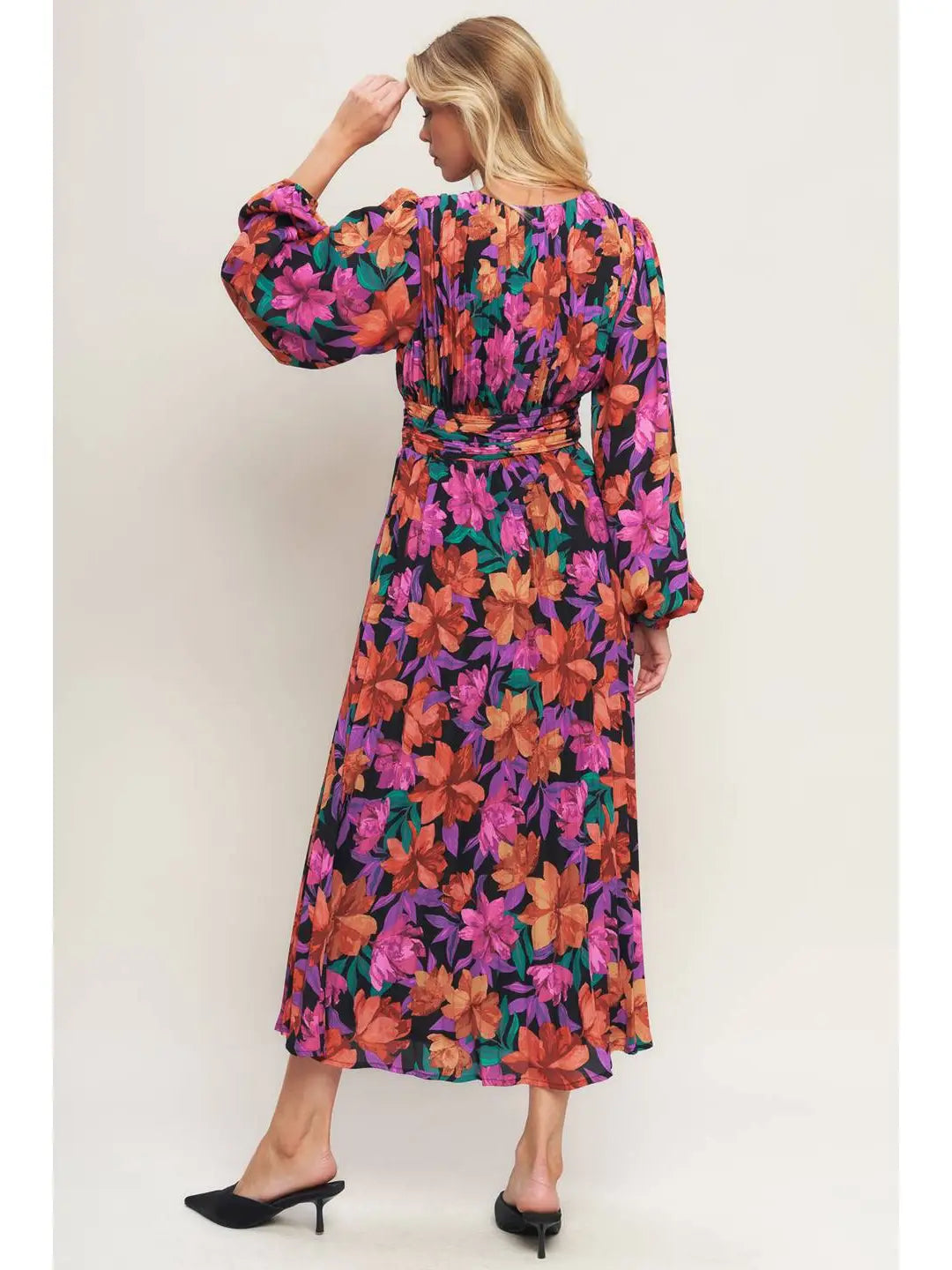 After Dark Floral Midi Dress