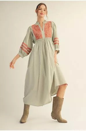 Wildflower Wanderer Boho Midi Dress