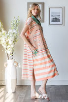 WASHED STAR AND PEACE PATCH STRIPE TEE DRESS