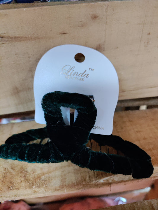 Neutral Velvet Claw Clips