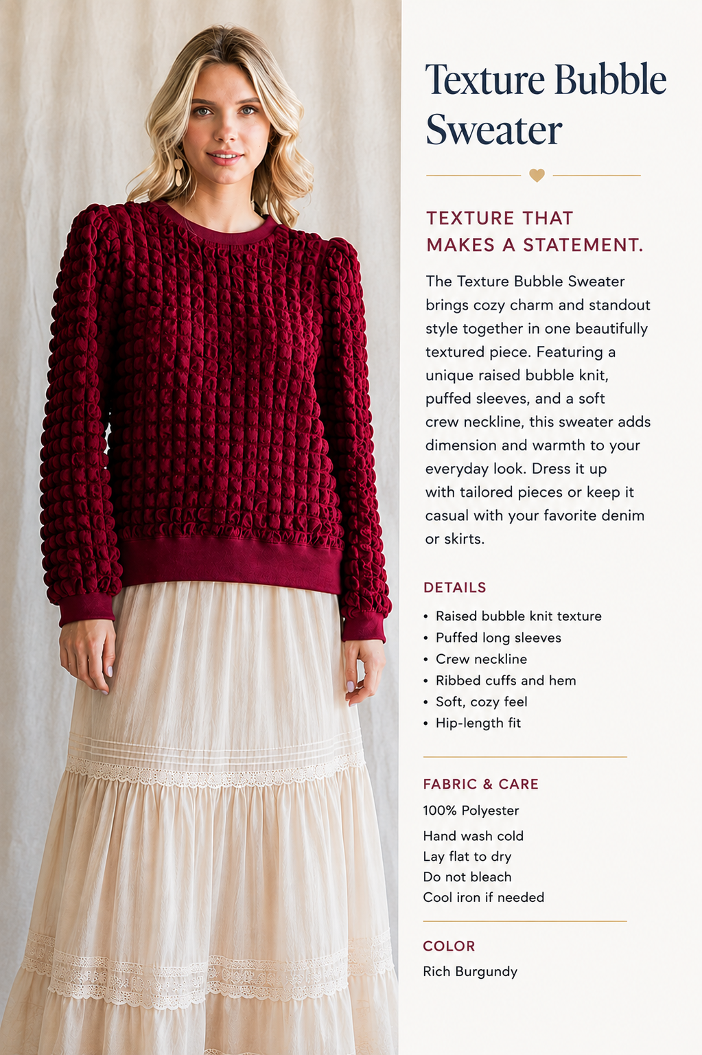 Texture Bubble Sweater