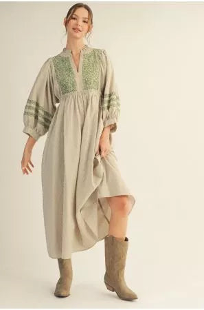 Wildflower Wanderer Boho Midi Dress