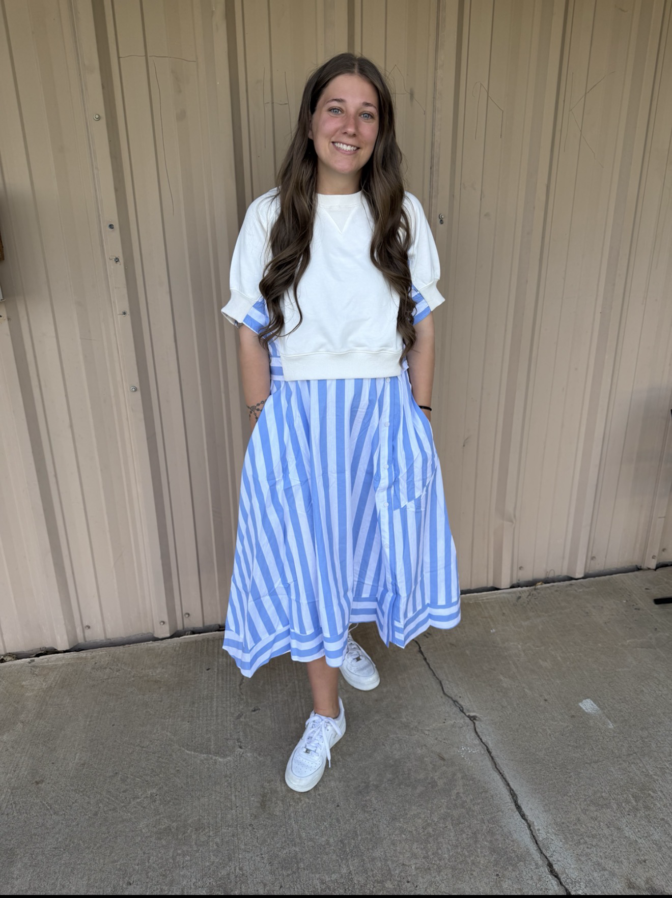 The Coastal Firecracker Midi Dress Blue